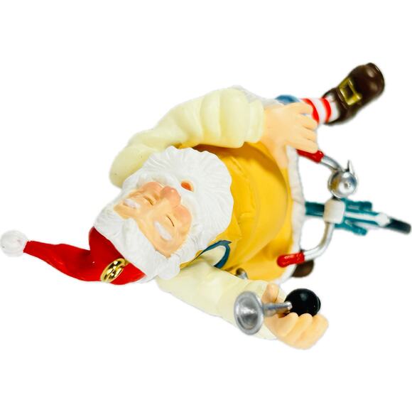 Hallmark TOYMAKER SANTA 2002 Keepsake Ornament Riding Bike with Box - Picture 6 of 12